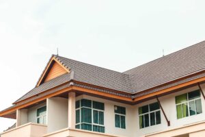 A new roof installed at a large residential home